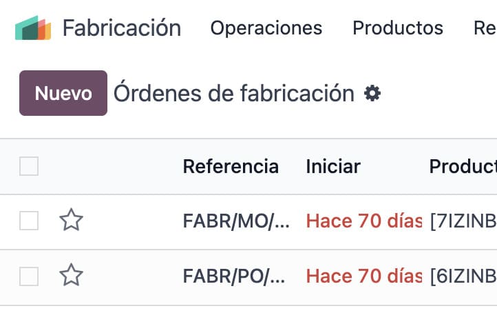 Módulo de fabricación de pinturas en Odoo